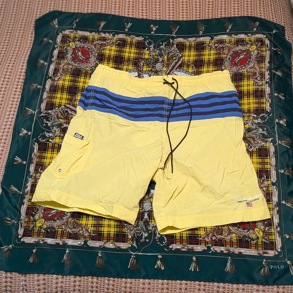 Vintage Polo Sport by Ralph Lauren Mesh Lined Swim Trunks Men's Size Large
